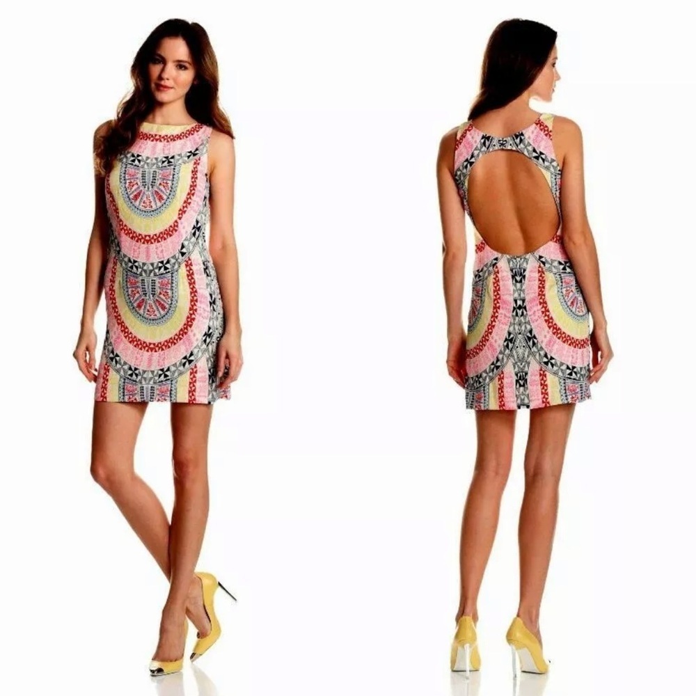 Mara Hoffman Open Back Mini Dress Medicine Wheel White Size 2 Multicolored